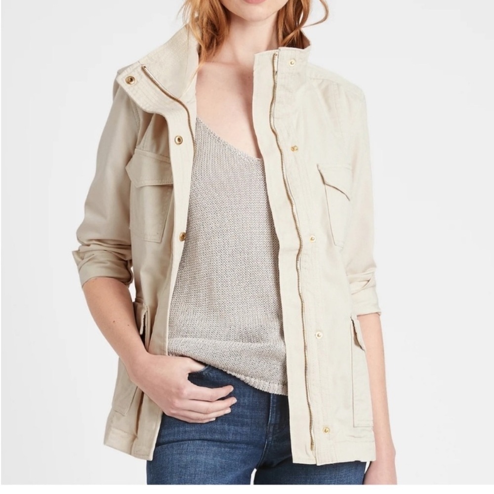 Banana Republic Cream Cotton classic Utility Jacket
